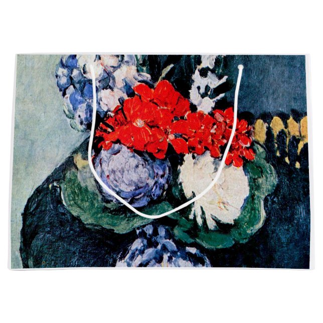 Bouquet with Little Delft, Paul Cezanne Large Gift Bag (Front)