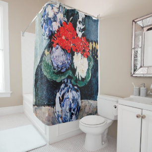 Bouquet with Little Delft, Paul Cezanne Shower Curtain