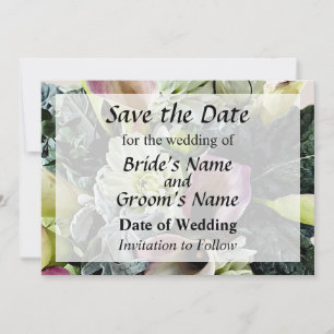 Bouquet With Pink Calla Lilies Save the Date
