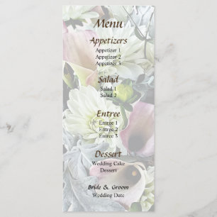 Bouquet With Pink Calla Lilies Wedding Menu