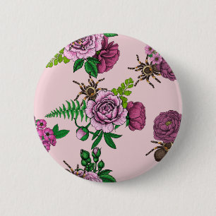 Bouquets and tarantula 6 cm round badge