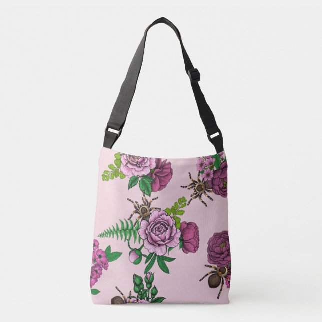 Bouquets and tarantula crossbody bag (Front)