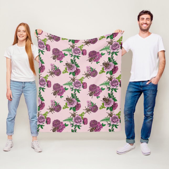 Bouquets and tarantula fleece blanket (In Situ)