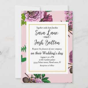 Bouquets and tarantula invitation