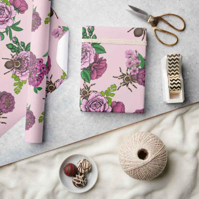 Bouquets and tarantula wrapping paper (Crafts)