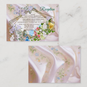 Bouquets of Multi-colour Roses on Silk textures Enclosure Card