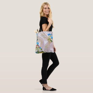Bouquets of Multi-colour Roses  on Silk textures Tote Bag