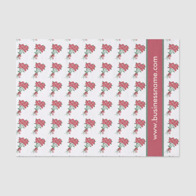 Bouquets of Red Roses Custom Text Tissue Paper (Front)