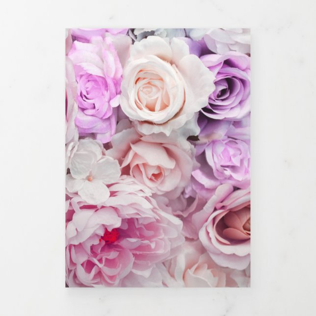 Bouquets of Roses 2 Tri-Fold Holiday Card (Cover)