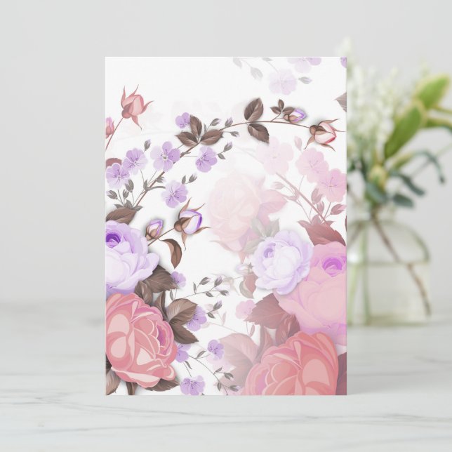Bouquets of Roses 5 Thank You Card (Standing Front)