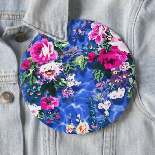 Bouquets with roses 6 cm round badge