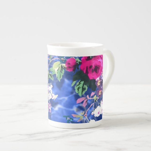 Bouquets with roses bone china mug (Front Right)