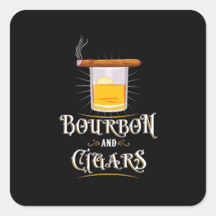 Bourbon And Cigars Square Sticker