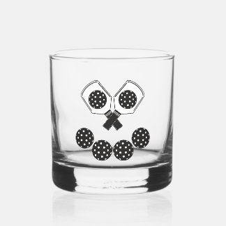 Bourbon and Pickle-ball Whiskey Glass