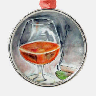 Bourbon and Smoke Metal Ornament