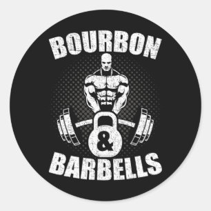 Bourbon Barbells Fitness Bodybuilding Weightliftin Classic Round Sticker
