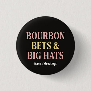 Bourbon Bets & Big Hats Retro Social Club Horse 3 Cm Round Badge