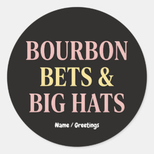 Bourbon Bets & Big Hats Retro Social Club Horse Classic Round Sticker