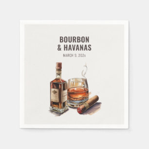 Bourbon Cigar Birthday Party Napkins