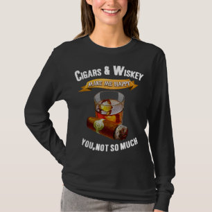 Bourbon Cigar Lover Cigars Smokers Whiskey Drinkin T-Shirt