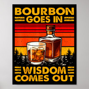 Bourbon Goes In Wisdom Comes Out Bourbon Drinking Poster