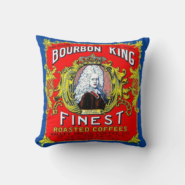 Bourbon King Finest Roasted Coffees Cushion (Front)