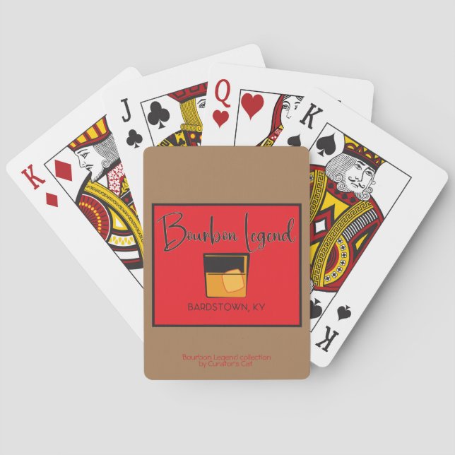 Bourbon Legend on tan  Playing Cards (Back)