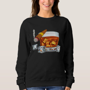 Bourbon Smoking Cigar  Mens Drinking Sweatshirt