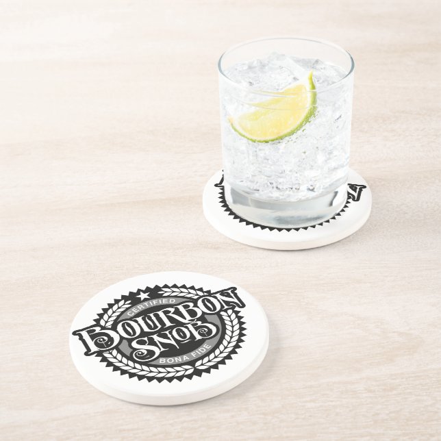 Bourbon Snob - funny whiskey drinker Coaster (Side)