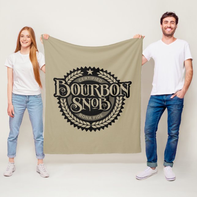 Bourbon Snob - funny whiskey drinker Fleece Blanket (In Situ)