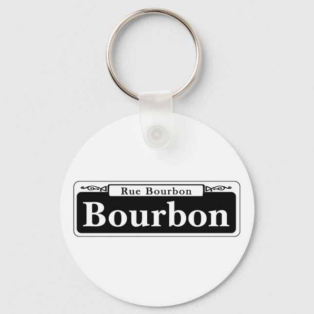 Bourbon St., New Orleans Street Sign Key Ring (Front)