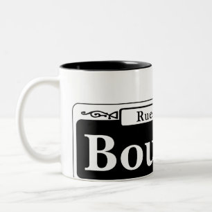 Bourbon St., New Orleans Street Sign Two-Tone Coffee Mug