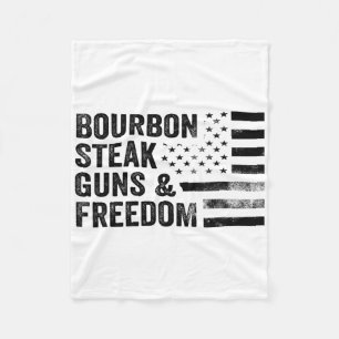 Bourbon Steak Guns And Freedom Usa Flag Whiskey Pa Fleece Blanket