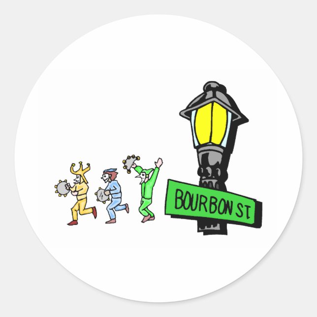 Bourbon Street Classic Round Sticker (Front)