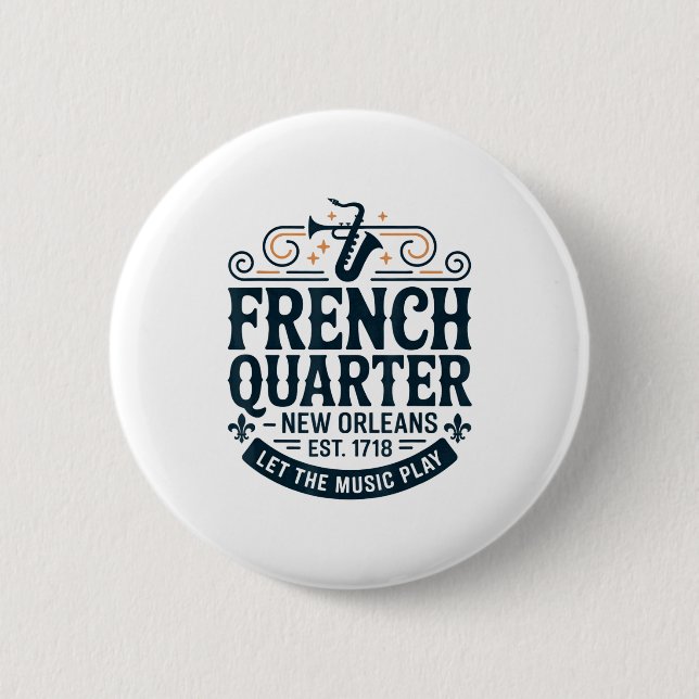 Bourbon Street French Quarter New Orleans Mardi Gr 6 Cm Round Badge (Front)