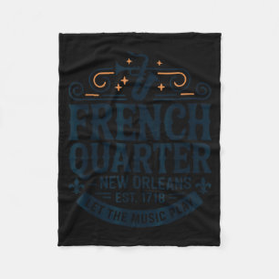 Bourbon Street French Quarter New Orleans Mardi Gr Fleece Blanket