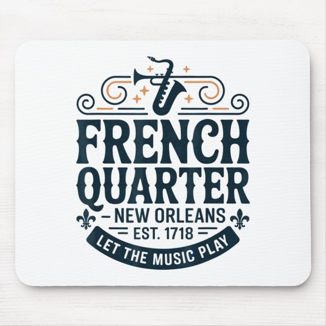 Bourbon Street French Quarter New Orleans Mardi Gr Mouse Pad (Front)