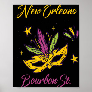 Bourbon Street French Quarter New Orleans Mardi Gr Poster