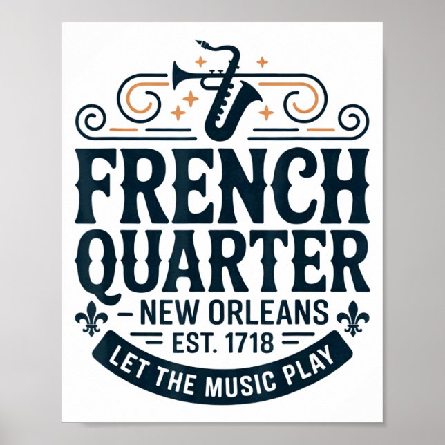 Bourbon Street French Quarter New Orleans Mardi Gr Poster (Front)