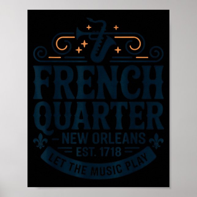 Bourbon Street French Quarter New Orleans Mardi Gr Poster (Front)