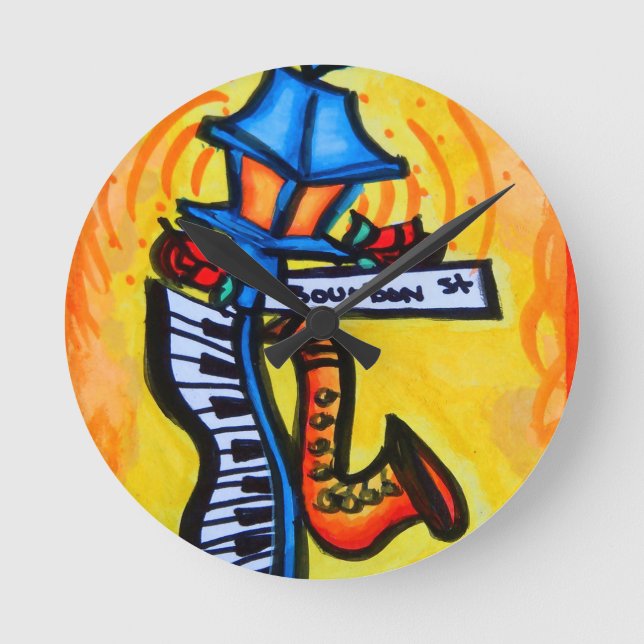 Bourbon Street  Musical post Round Clock (Front)