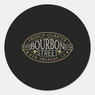 Bourbon Street New Orleans French Quarter Louisian Classic Round Sticker