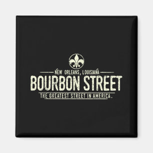 Bourbon Street New Orleans Louisiana Distressed Magnet
