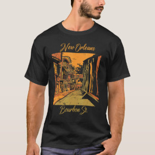 Bourbon Street New Orleans Souvenir Louisiana Mard T-Shirt