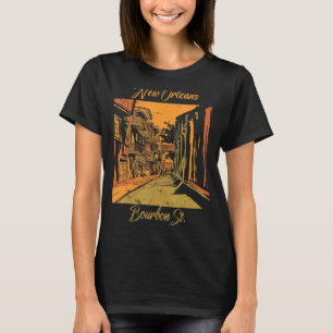 Bourbon Street New Orleans Souvenir Louisiana Mard T-Shirt