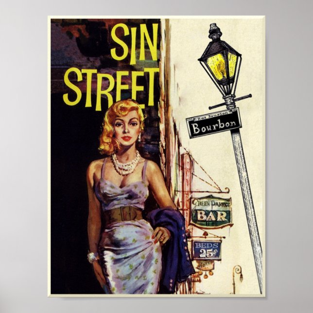 Bourbon Street, New Orleans travel poster (Front)