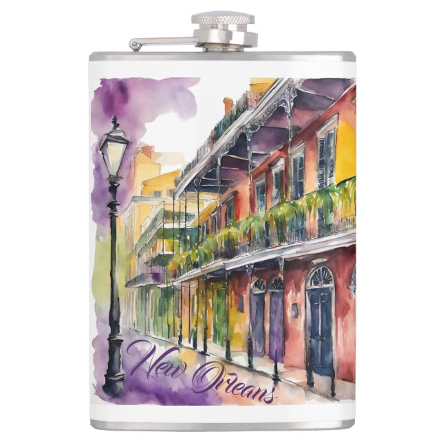 Bourbon Street Souvenier Hip Flask (Front)