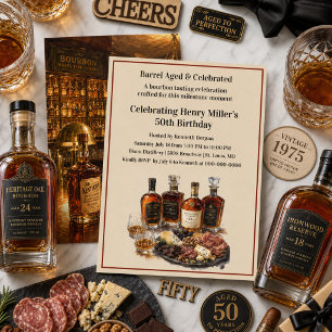 Bourbon Tasting Men's 50th Birthday Party Invitation