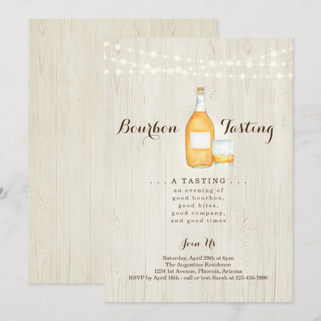 Bourbon Tasting Party Invitation (Front/Back)