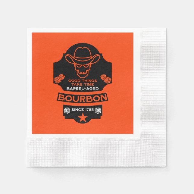 Bourbon Whiskey Art Napkin (Front)